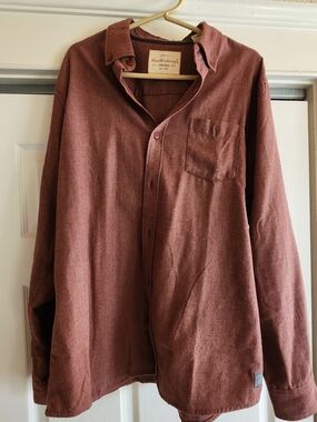 Weatherproof Men's Brick Red Button-Front Shirt Jacket